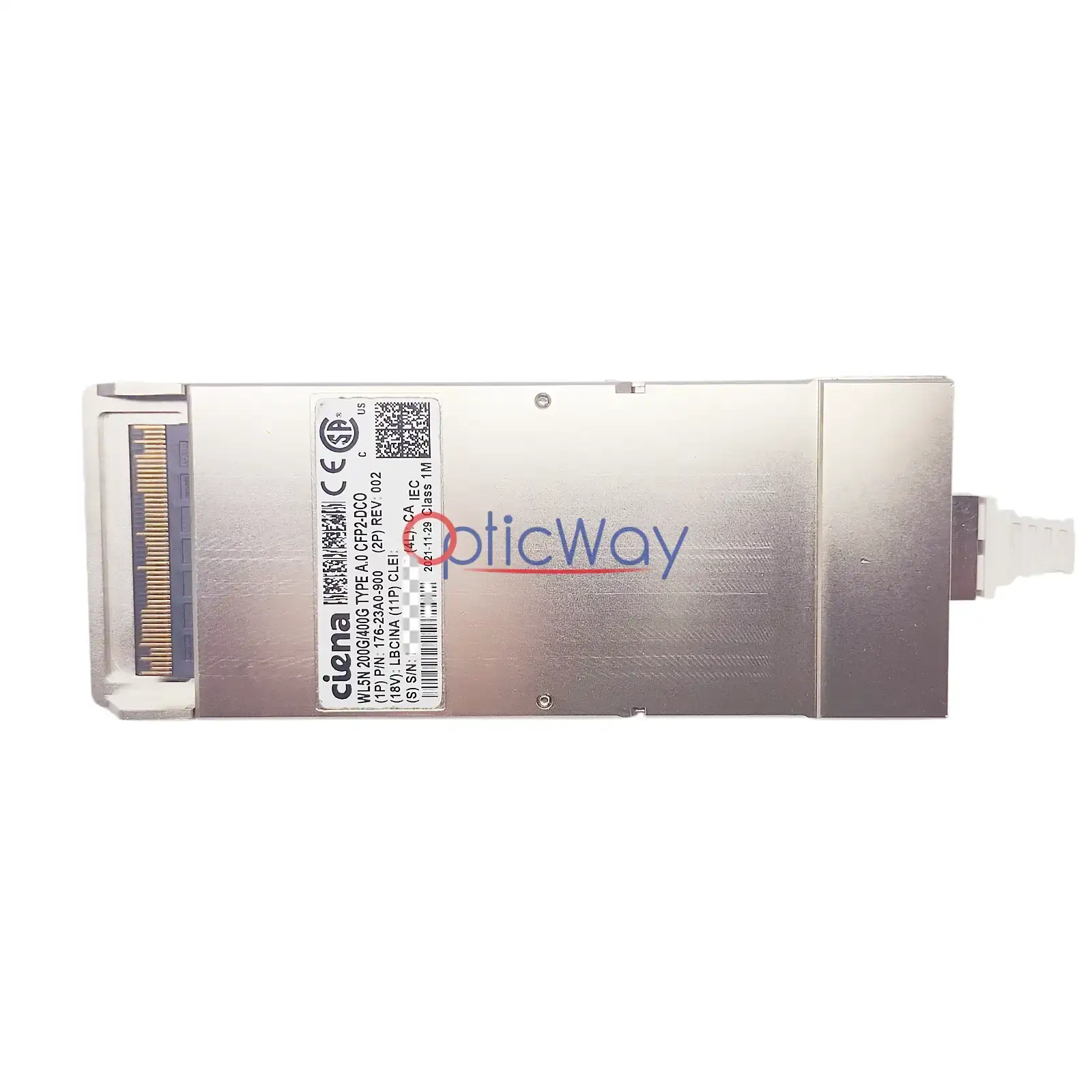 Ciena 176-23A0-900 WL5N 200G/400G TYPE A.0 CFP2-DCO Coherent Front Label & Gold Finger Full Overall View