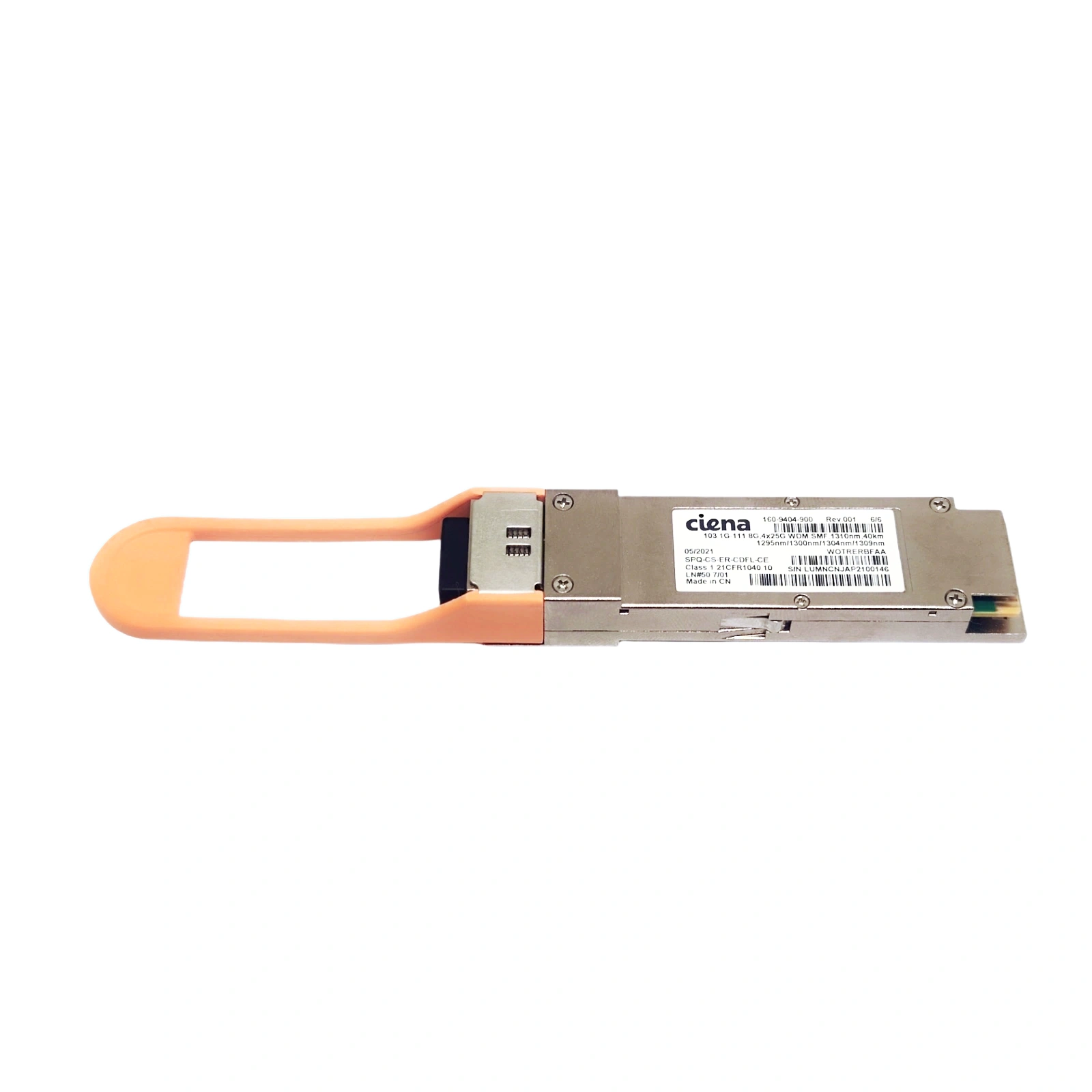 Ciena 160-9404-900 100G-ER4 WDM QSFP28 1310nm 40km LC SMF Optical Transceiver with Label