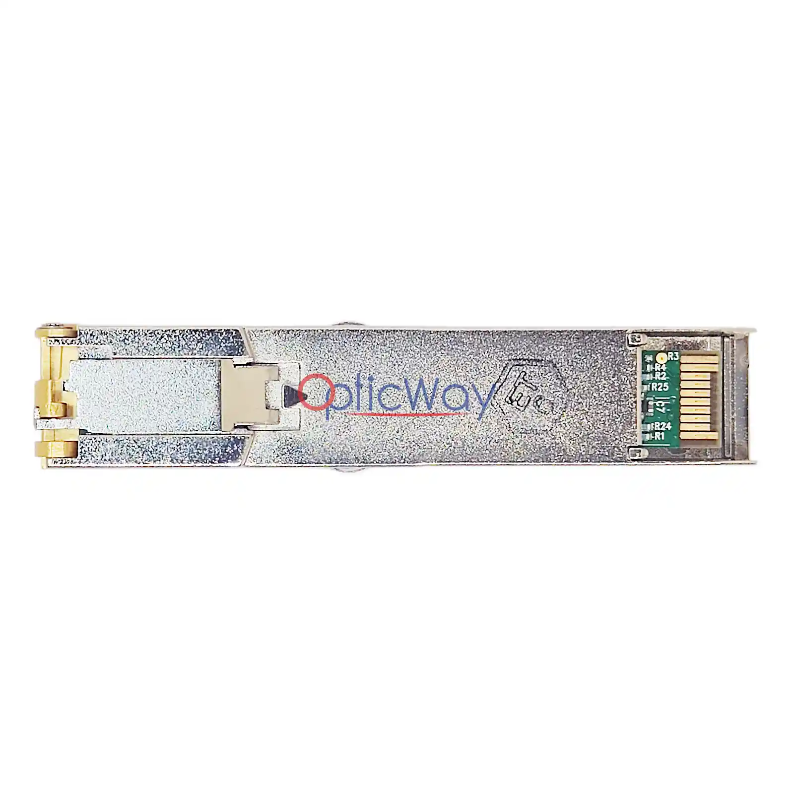 Juniper Networks 740-013111-01 SFP Copper Transceiver Rear Housing & Gold Finger Full View