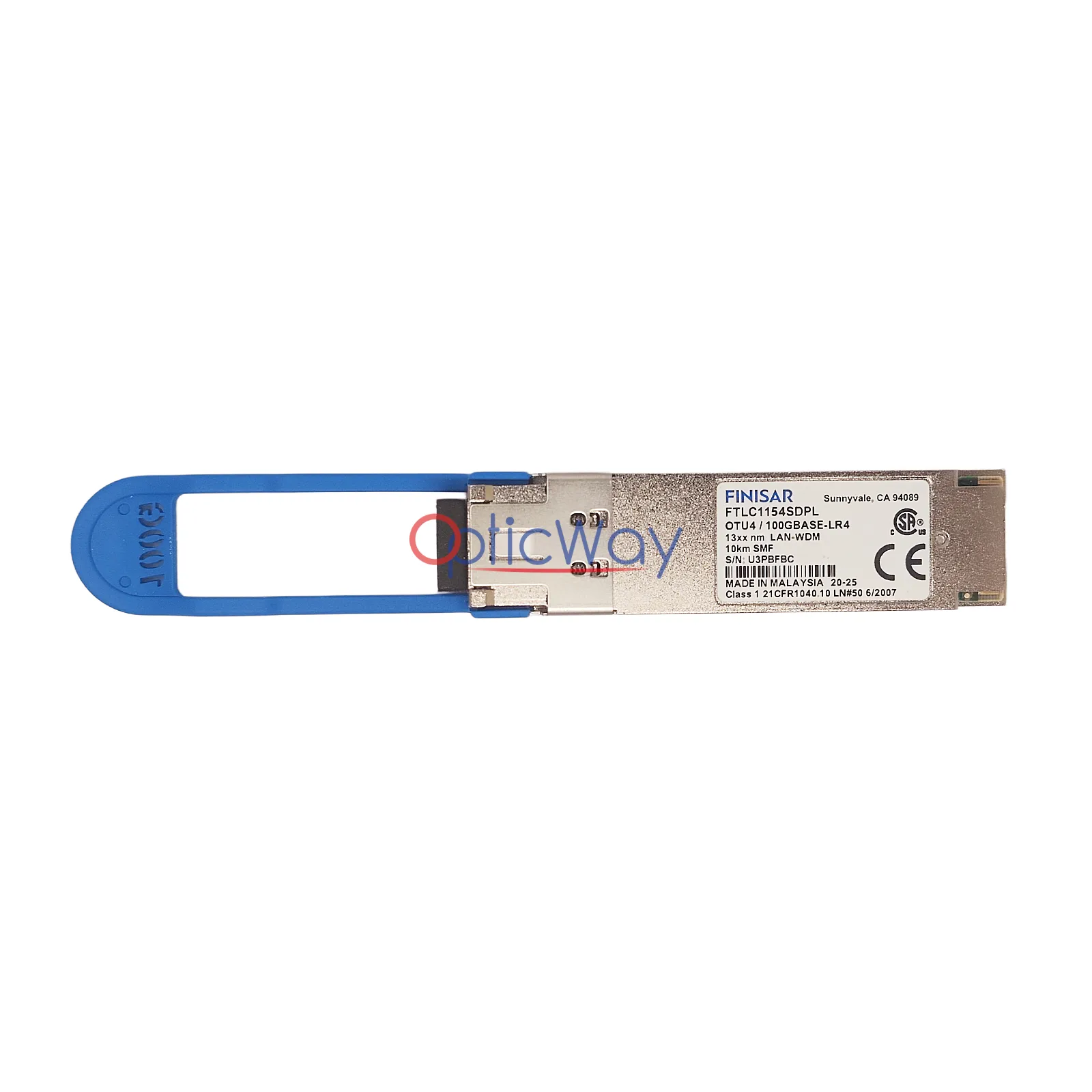 Finisar Genuine FTLC1154SDPL 100G QSFP28 LR4 OTU4 SMF 10km LC Transceiver Full Label View