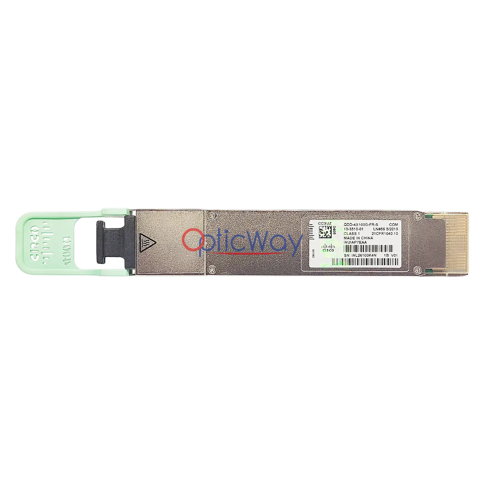 Cisco QDD-4X100G-FR-S 400GBASE-DR4 QSFP-DD Transceiver Full Label View