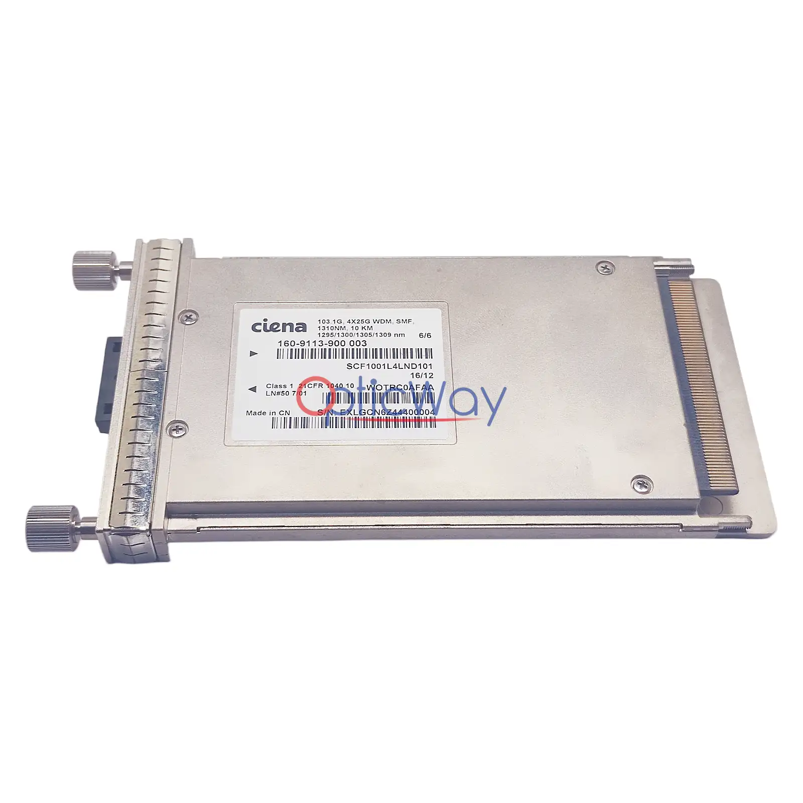 Genuine Ciena 160-9113-900 SCF1001L4LND101 WOTRC0AFAA 100GBASE-LR4 CFP 103.1G 4x25G WDM 1310nm 10km SMF Front Label