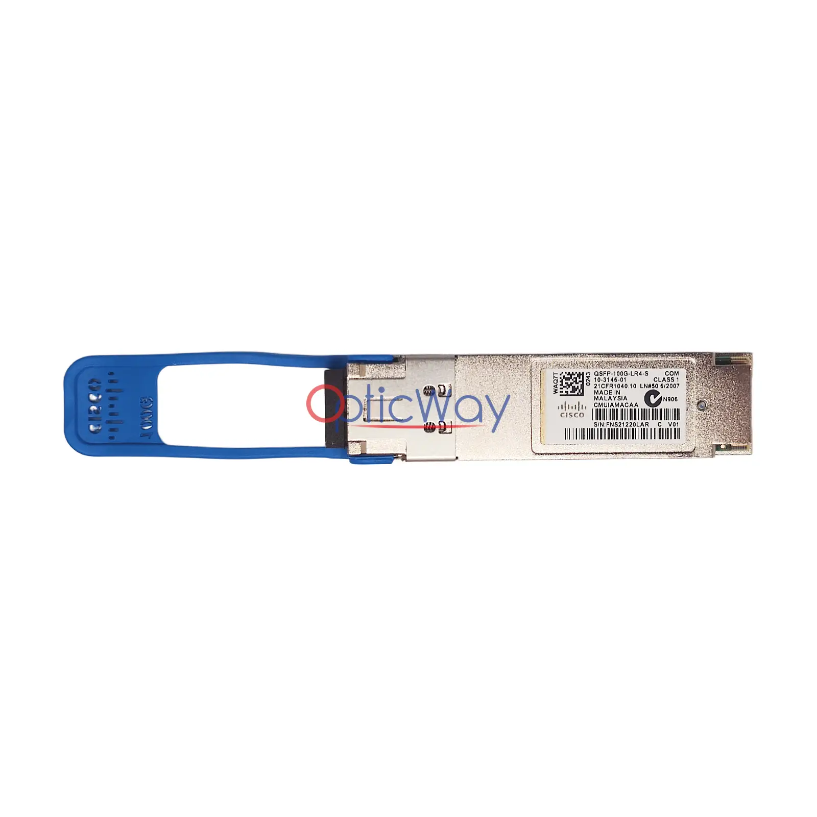 Cisco QSFP-100G-LR4-S 100G QSFP28 LR4 Transceiver Full Label View