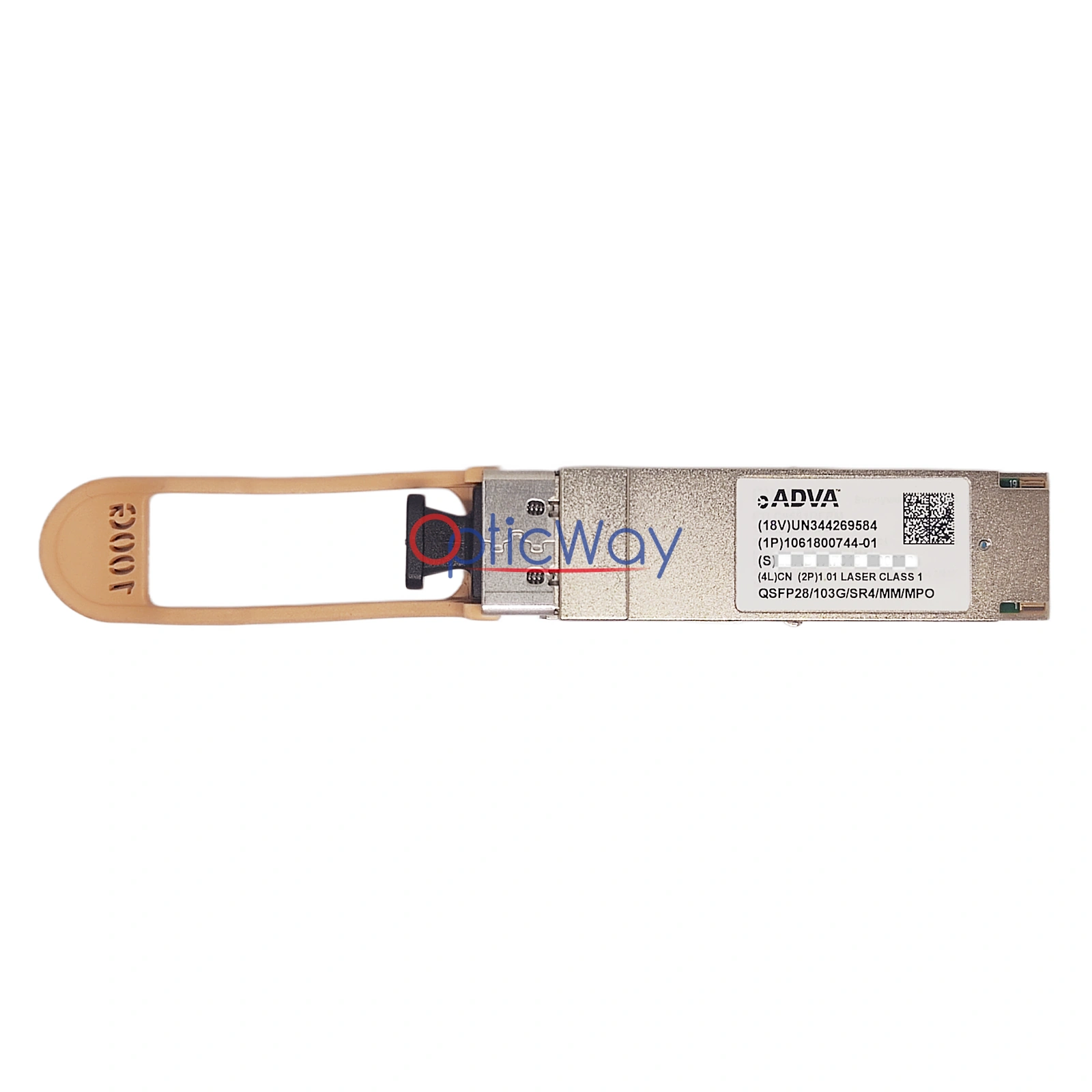 ADVA 1061800744-01 QSFP28 100G SR4 Transceiver with Full Label and Gold Finger