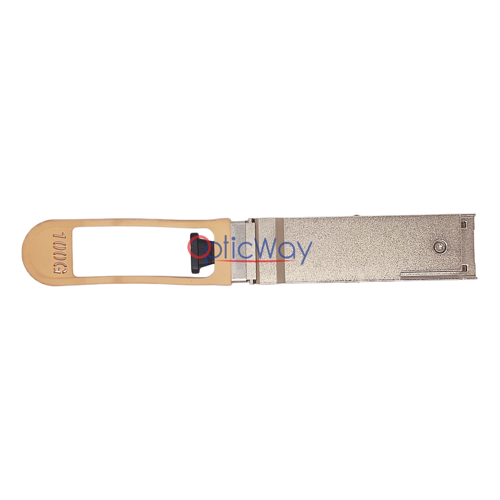 ADVA 1061800744-01 QSFP28 100G Transceiver Rear View with Orange Pull Tab