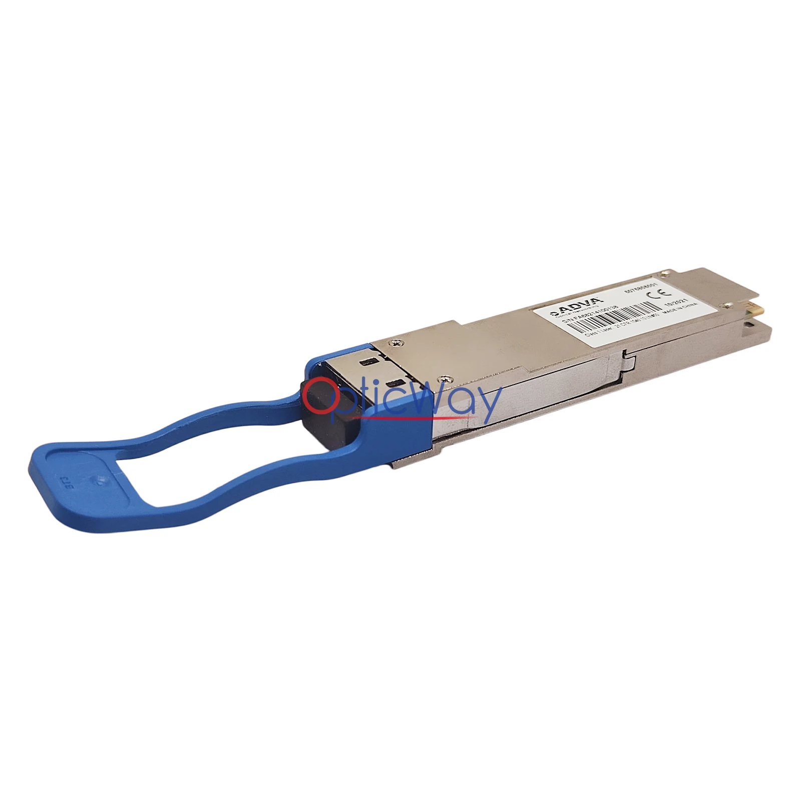 ADVA 5075805001 QSFP28 100G LR4 Transceiver Side-Front View with LC Connector